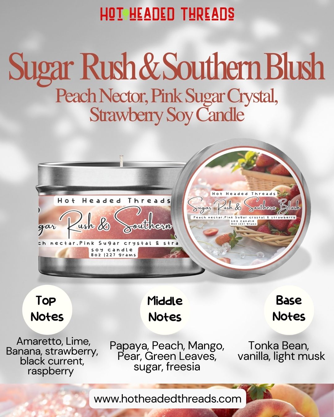 Sugar Rush & Southern Blush Soy Candle